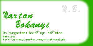 marton bokanyi business card